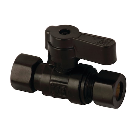 Kingston Brass KF3330MB 3/8" Swivel X 3/8" OD Comp Straight Stop Valve, Matte Black KF3330MB